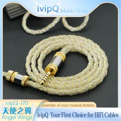 ivipQ-170 Angel Wings HiFi Earphone Cable 7N OCC High Purity Gold Plated Silver Foil Wire 4.4mm 2Pin 0.78 MMCX for Monarch Mk2
