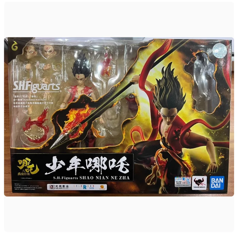 Autêntico shf nezha 2 aobing demon crianças descendência pvc ornamentos feitos à mão para coleção e presente para crianças