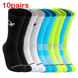 Chaussettes de compression de haute qualité pour hommes et femmes, chaussettes de football, chaussettes de basket-ball, chaussettes de course professionnelles en plein air, chaussettes de cyclisme, nouveau, 10 paires