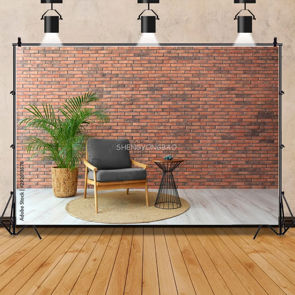 Texture Of a Perfect Black Brick Wall With Cracks And Defects Photography Background Portrait Photo Studio Backdrops Prop QZ-12