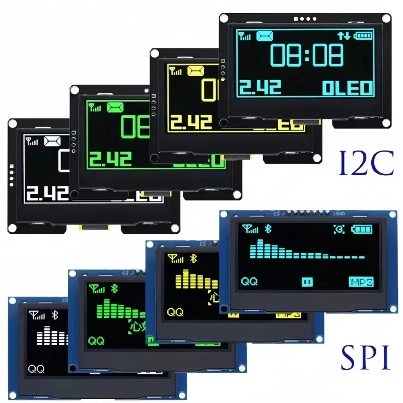 2.42-дюймовый OLED-дисплейный модуль 128x64, модуль ЖК-экрана SSD1309, интерфейс SPI/IIC I2C, серийный интерфейс R3