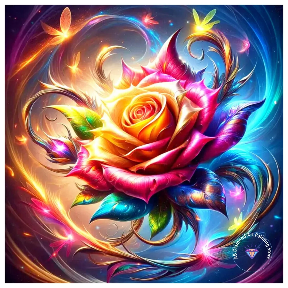 

Rose New Product AB Diamond Painting Kit Square Round Diamond 5D DIY Mosaic Flower Handmade Art Adult Exquisite Gift Home Decor