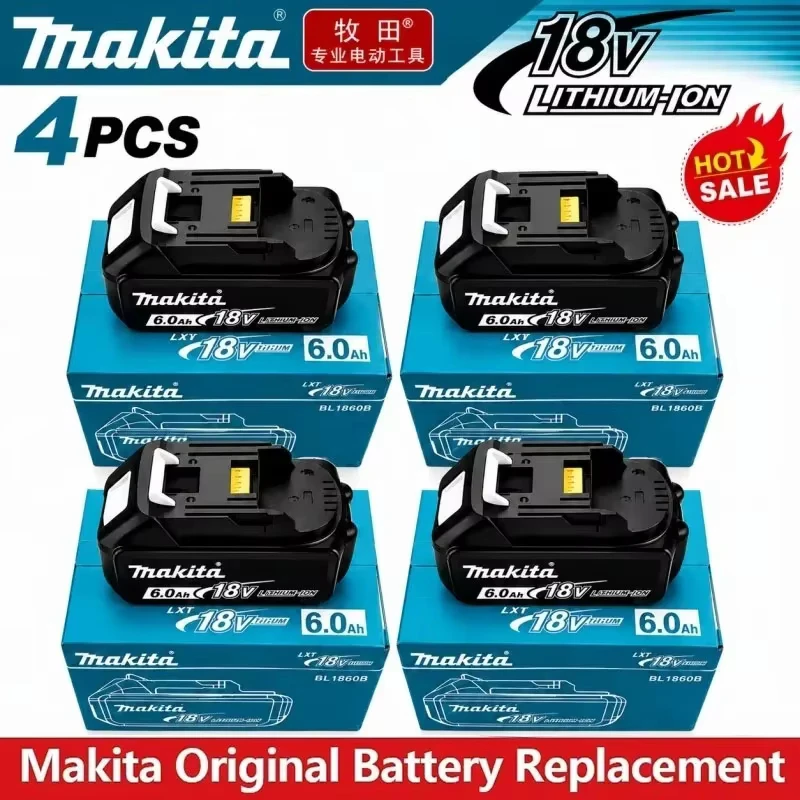 Original 6Ah Makita Bl1860 18V Akku für Elektrowerkzeuge Li-Ion Ersatz Lxt Bl1850 Bl1840 für 18V Schraubendreher mit BMS 18V