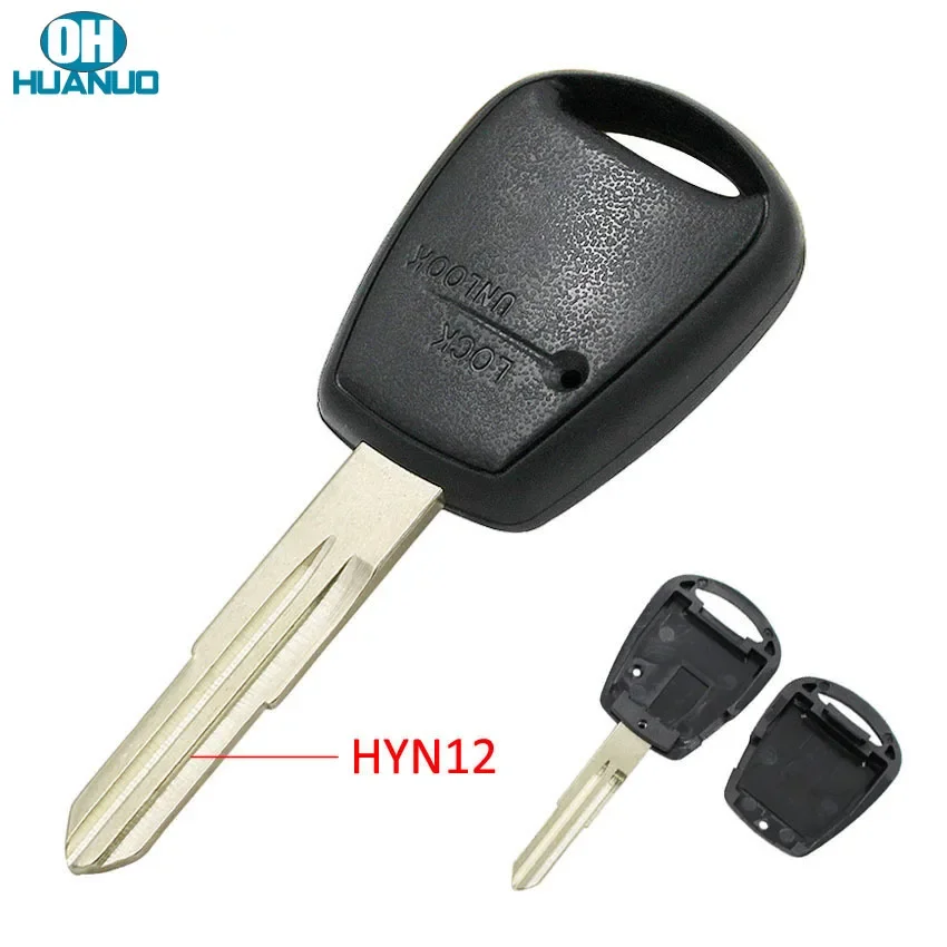 OHHUANUO Ignition transponder Replacement Key case Shell Side 1 Button HYN12 #34 Blade for Hyundai for Kia