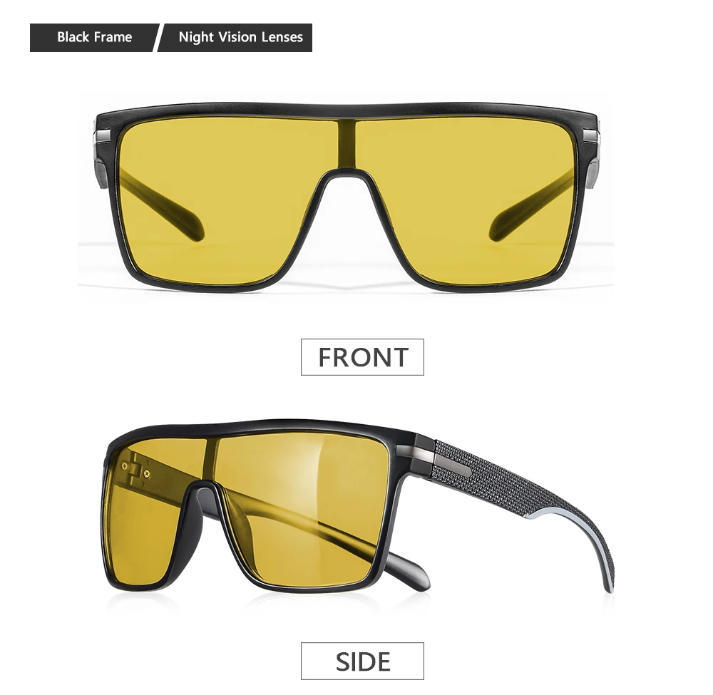 CRIXLAIS Mode Photochrome Polarisierte Sonnenbrille Männer Frauen Übergroße Sonnenbrille Männliche Nachtsicht Schutzbrillen UV400 – Detail 9