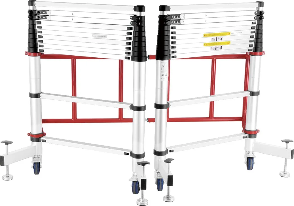 Mobile Scaffolding Telescopic Aluminum Ladder With Wheel