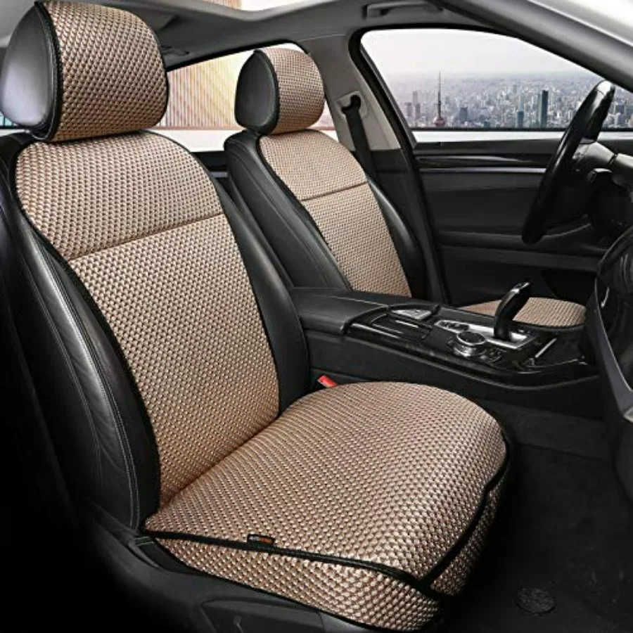 

Luxury Breathable Car Seat Cover for Four Seasons Universal Fit Front Car Seat Cushions with Full Wrapped Edge Bge 2PCS Compati