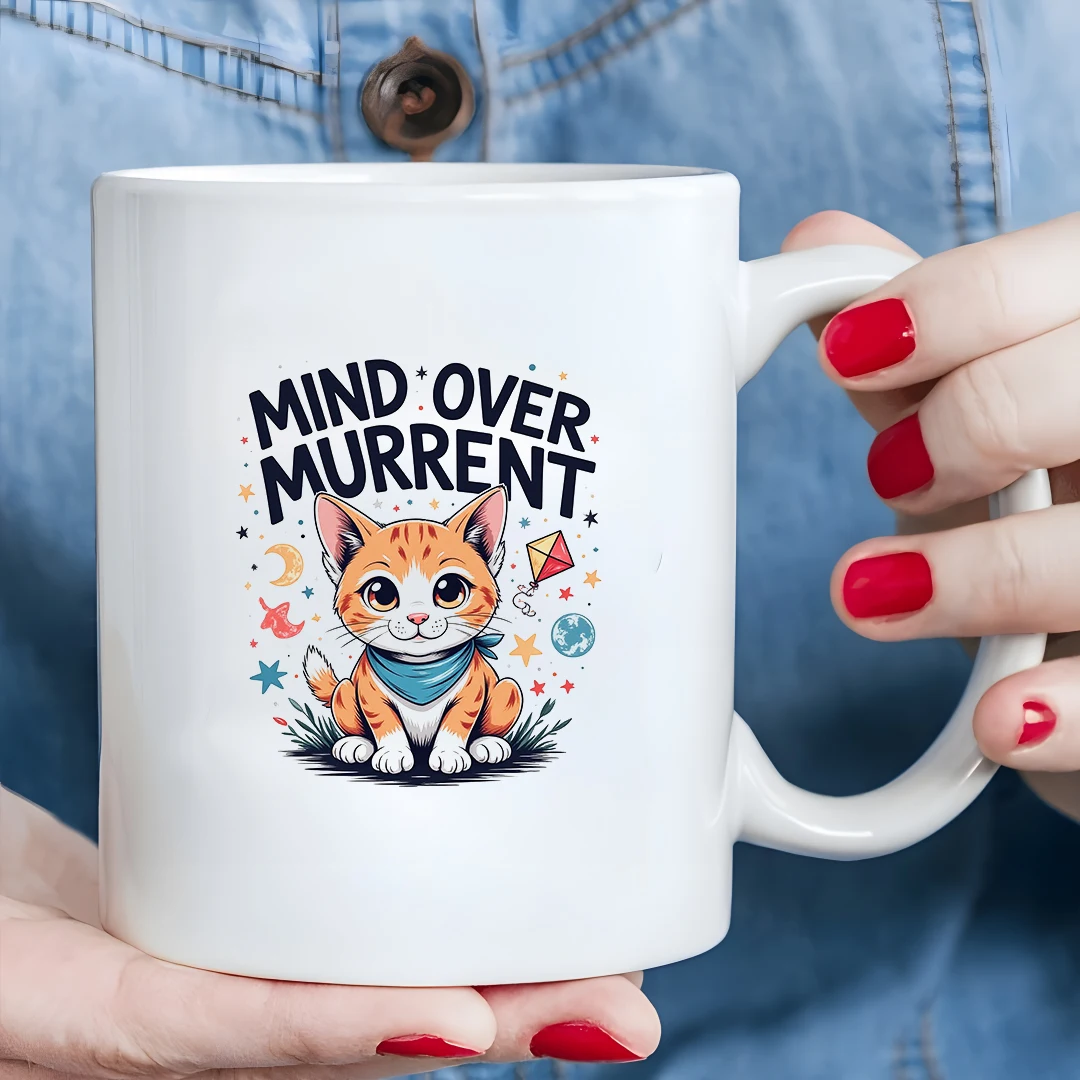 

11oz Cat Cartoon Mug + Heart Beats the Tides Christmas Family Office Hot & Cold Beverage Cup