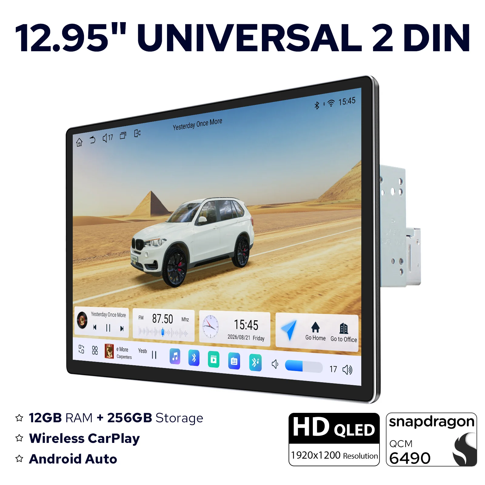 JOYING JOYING 12.95" Android Car Stereo 12GB+256GB QLED Touch Screen Wireless CarPlay Android Auto Double 2 Din Radio DSP HDMI USB-C - Aliexpress Deal