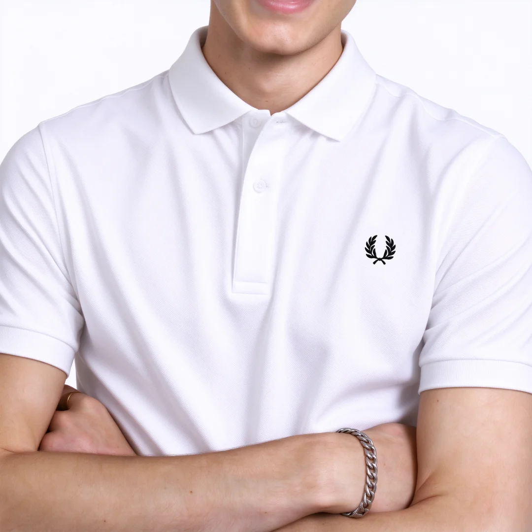 Fred Perry Embroidered POLO Men's FP Nano Small Collar Quick Dry Collar Solid Color Short Sleeve Business Casual T-shirt Top