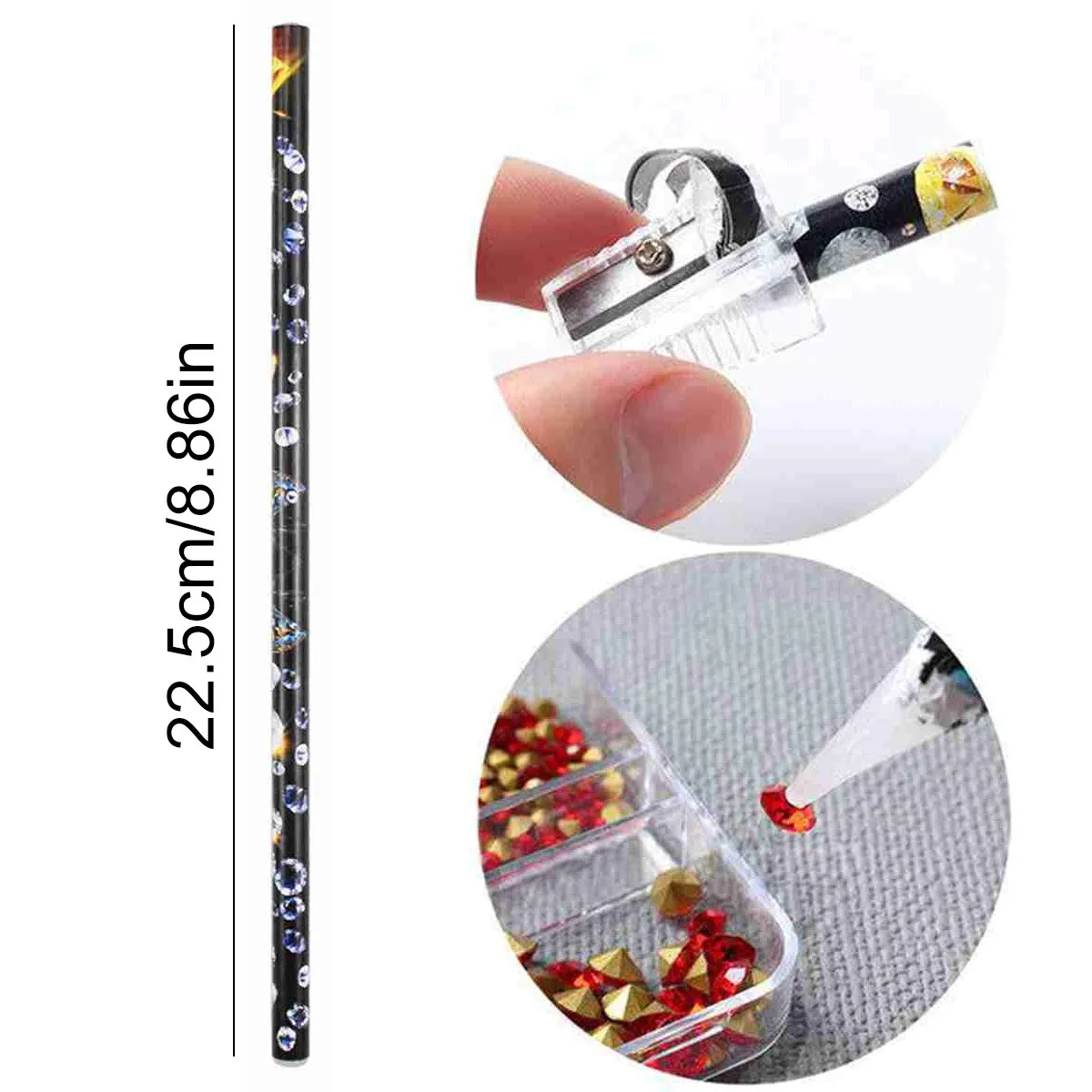 1/2/3/5 pçs arte do prego pontilhar lápis strass selecionador sem contato pegar ferramenta para lápis de cera de cristal para pedras unhas accessorie