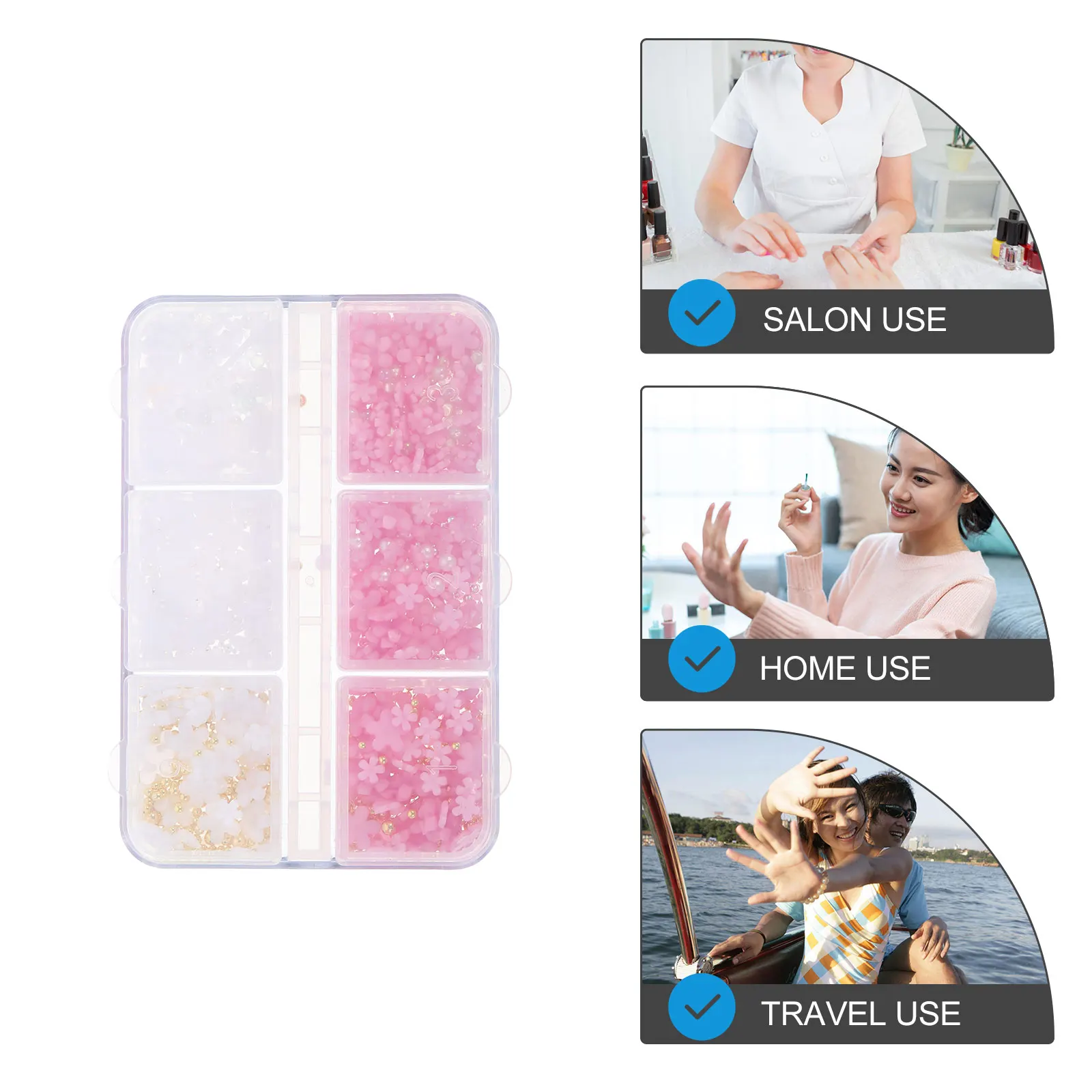 

1 set 1 Set Of 3D Flowers Removable Art Delicate Charms Decorative Nail Accessory Replaceable Nail Supply For Wedding Banquet