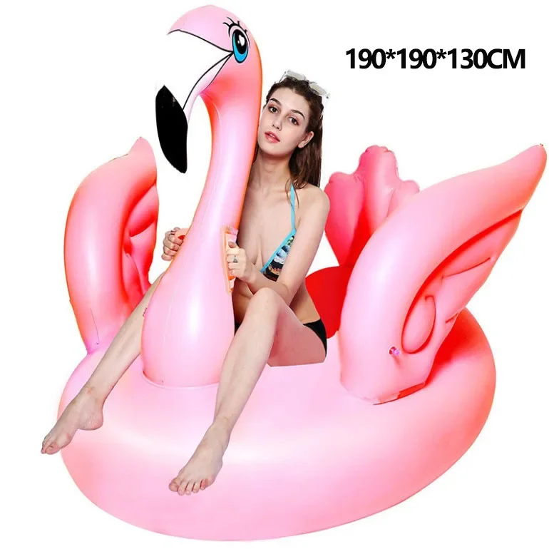 190CM Flamingo Water Inflatable Floating Rows Outdoor Sleeping Wings Flamingo PVC Floating Bed Float Mat Water Air Mattress