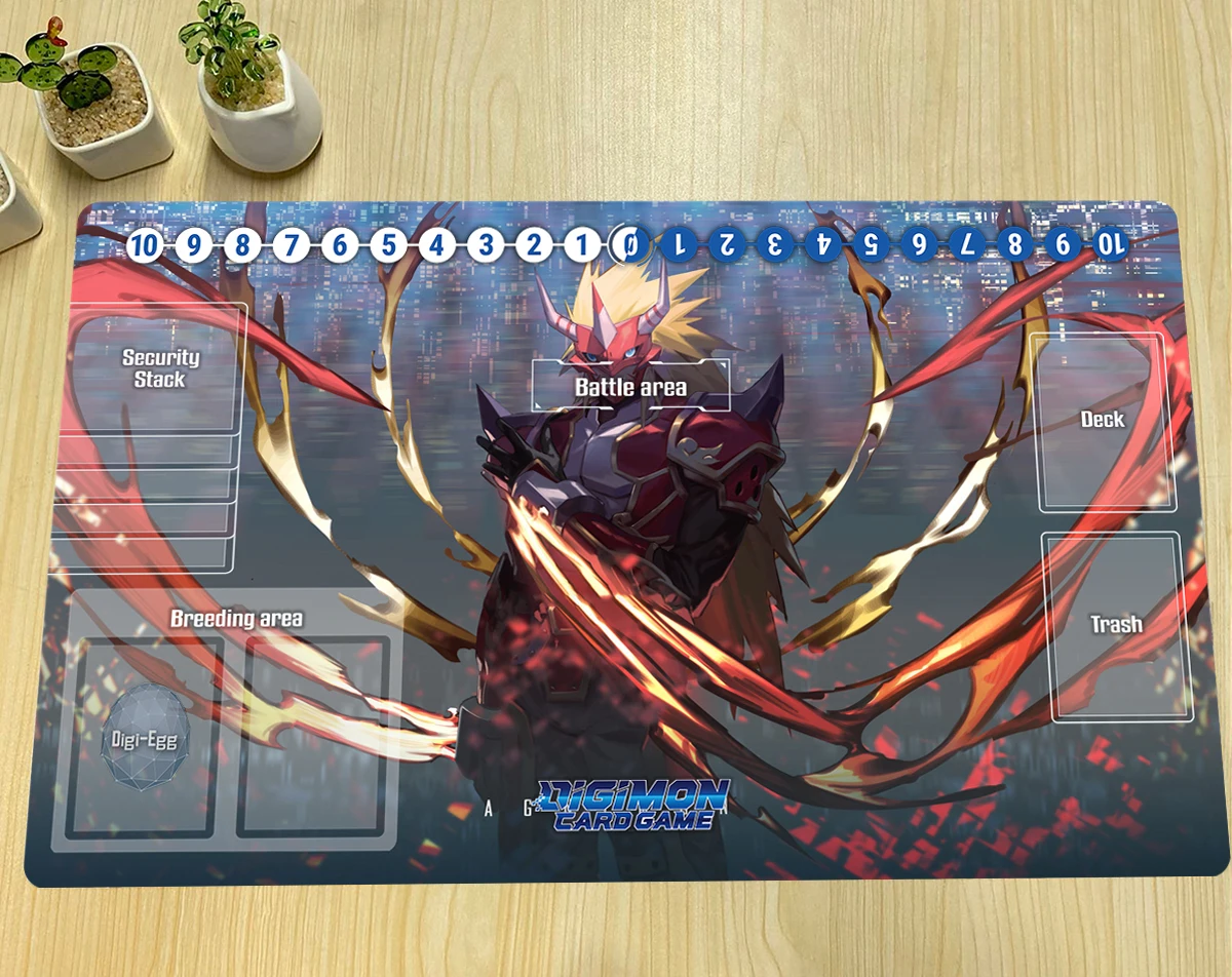 

Digimon Playmat Agnimon DTCG CCG Mat Board Game Duel Mat Trading Card Game Mat Anti-slip Rubber Anime Mouse Pad Free Bag 60x35cm