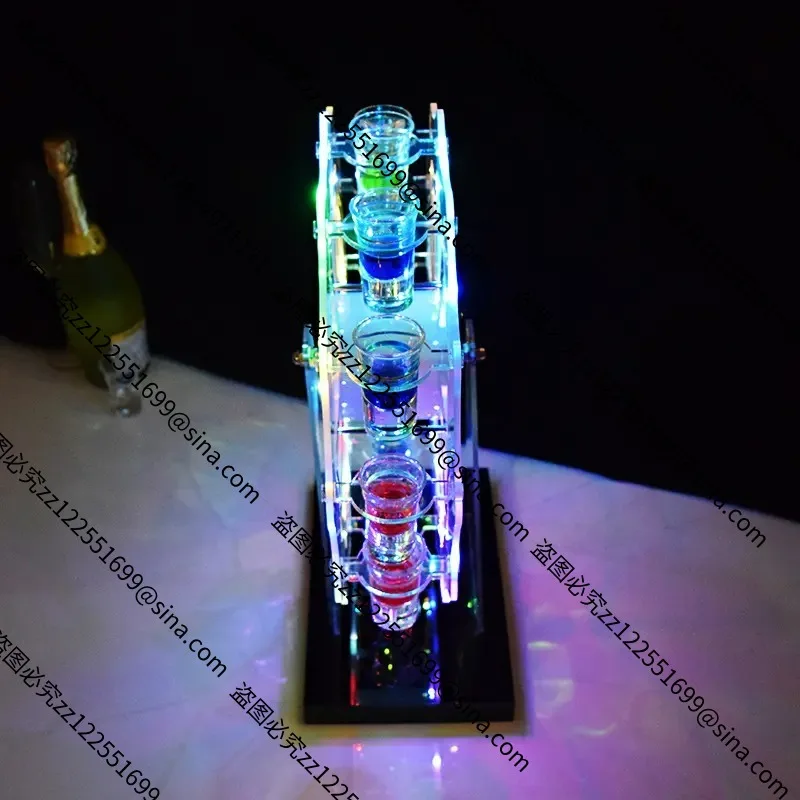Suitable for Ferris Wheel Cocktail Rack Led Luminous 520 Bar Club One Glass Metal Champagne Wine Rack Bullet Cup Holder