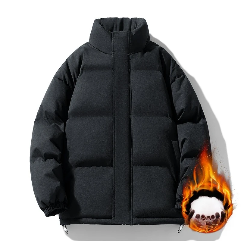 كبيرة الحجم الخبز الستر الشتاء زوجين الوقوف طوق في الهواء الطلق معطف مبطّن بالقطن الرجال النساء سميكة الدافئة بلون المعاطف العصرية #2