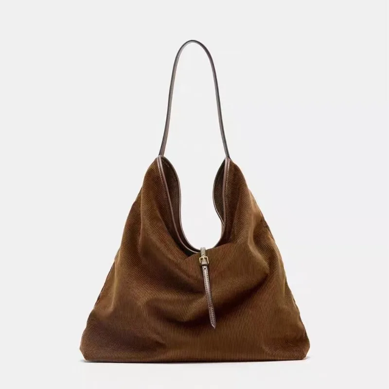 

Retro Matte corduroy Women's Shoulder Bag Hot Sale Of The Season Autumn Winter Commuter Tote Bag High Quality Large Capacity