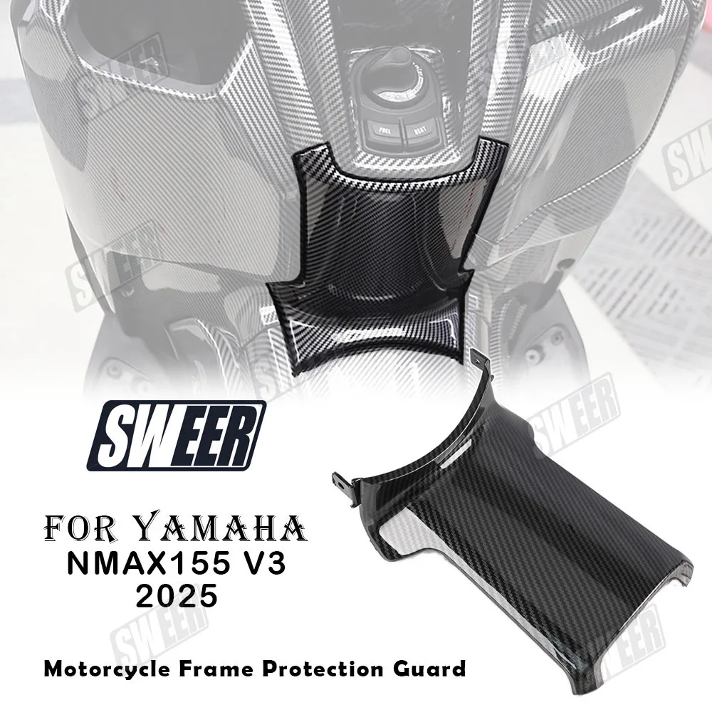 

Motorcycle Lower Plate of the Lock Carbon Fiber Cover Compatible With Yamaha NMAX155 V3 2025 Frame Protection Guard Accessories