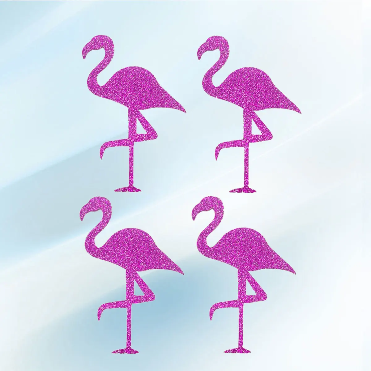 

8Pcs Flamingo Sticker Purple DIY Adhesive Decal for Cup Body Window Shining Design Attractive Gift for Kids Photo Prop