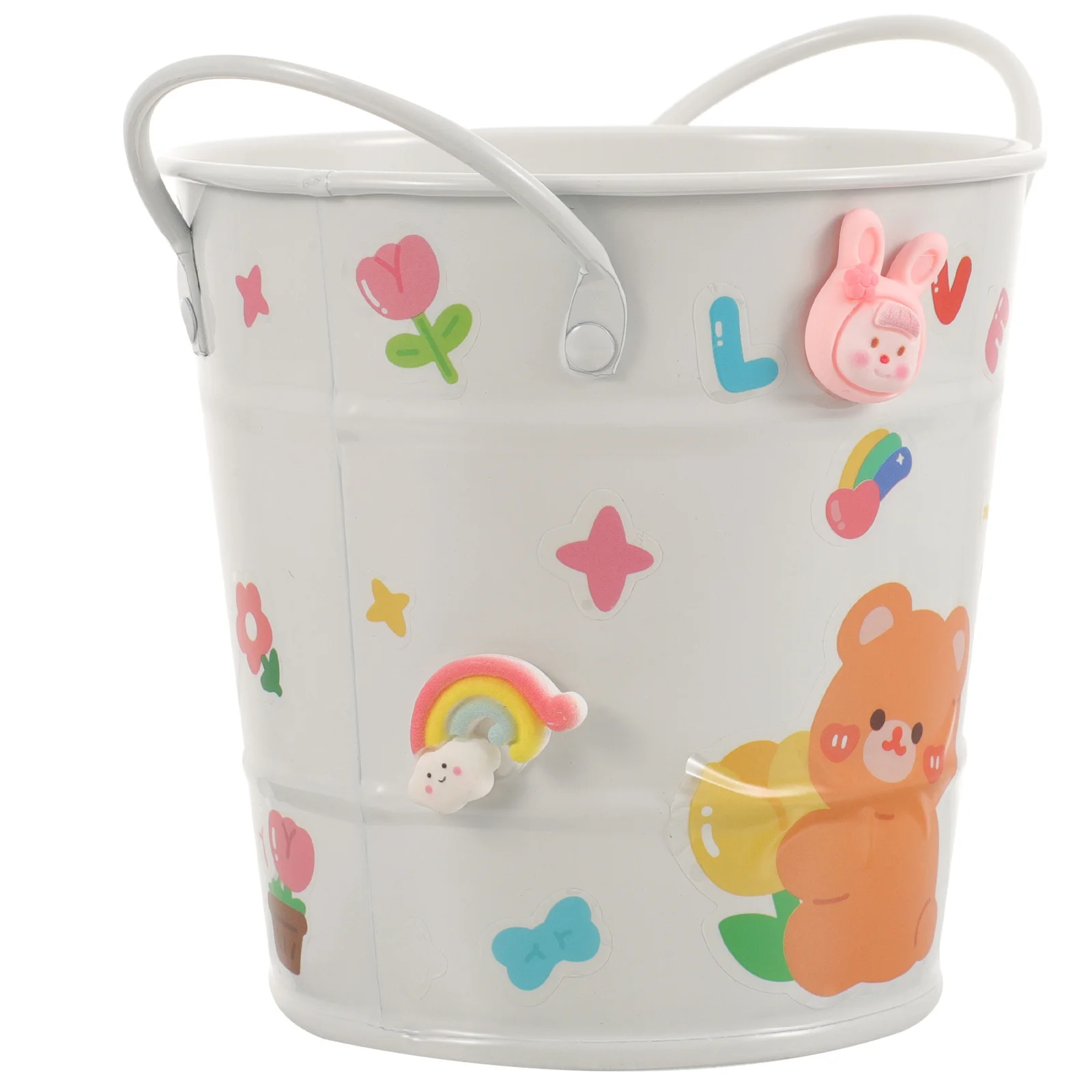 Iron Desktop Pen Organizer with Big Opening Retro Design for Office Study Bedroom Stationery Storage Holder Makeup Brush