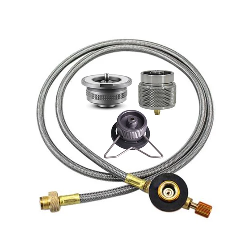 Línea de extensión de tubería de conexión de tanque de Gas para acampar al aire libre, línea de extensión de conexión de tanque de Gas plano, 1M