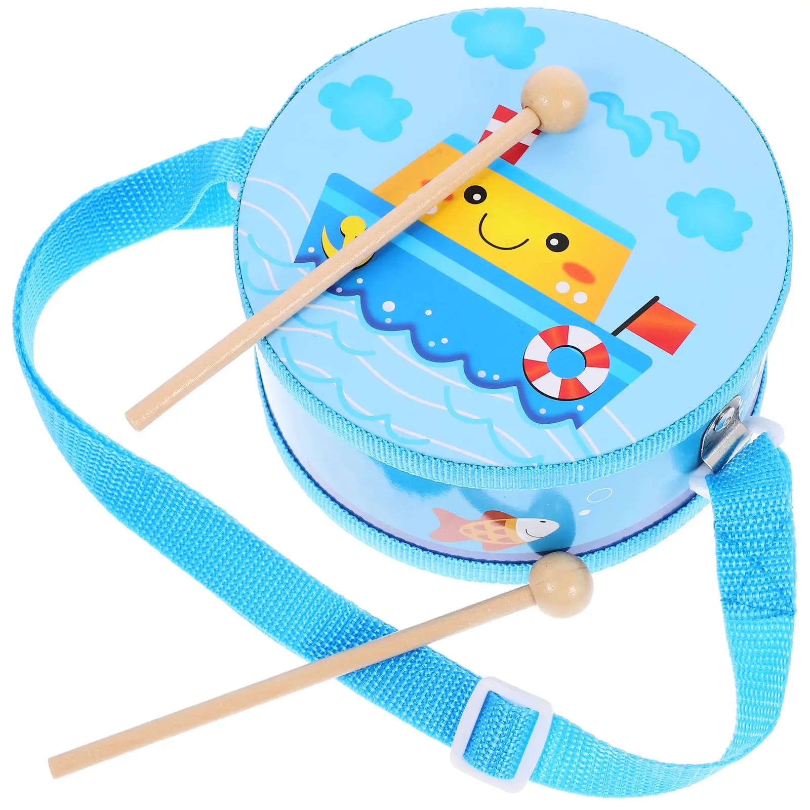 Cartoon Children Drum Instrument Kids Wooden Drum Drumming Instrument Educational Baby Learn Musical Toy Percussion Instrument