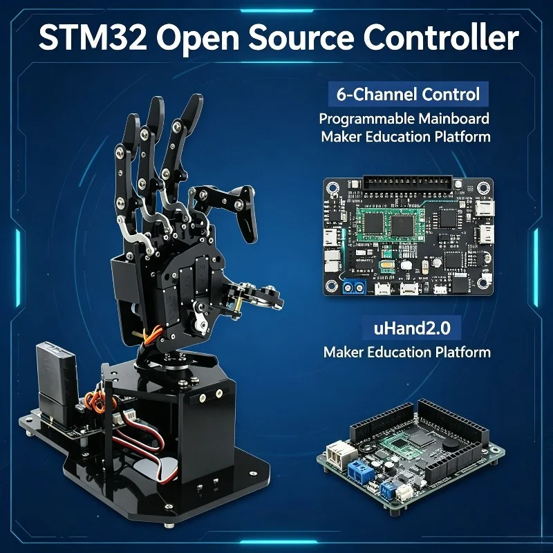 For UHand2.0 Bionic Robotic Palm, Somatosensory Open Source Robot, Programmable Hand Compatible with Arduino and STM32