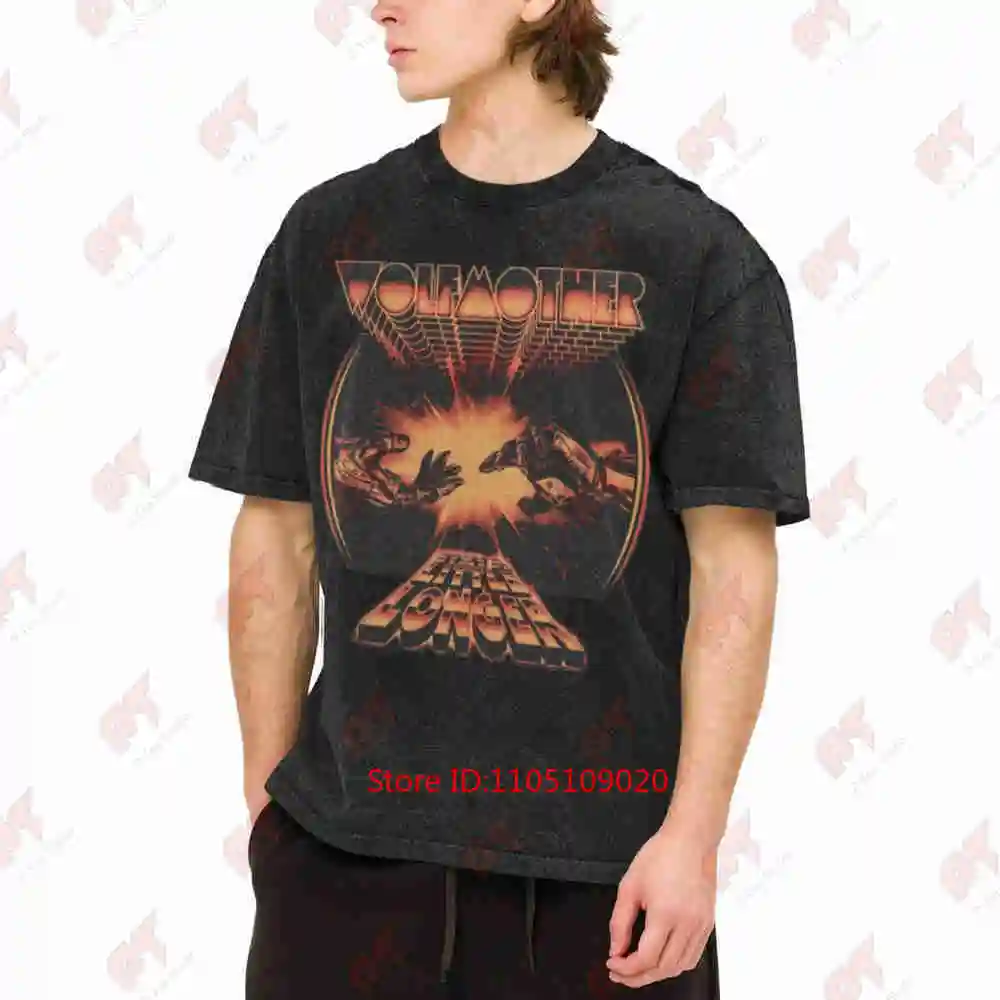 Wolfmother Band Wolf Pentagram Design Vintage Washed Tee Pure Cotton T-Shirt