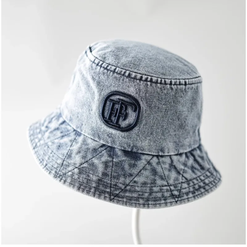 

Джинсовые панамы с персонализированной вышивкой букв, женские летние шляпы для прогулок, защита от солнца, универсальная повседневная мужская кепка в стиле Харадзюку в стиле ретро