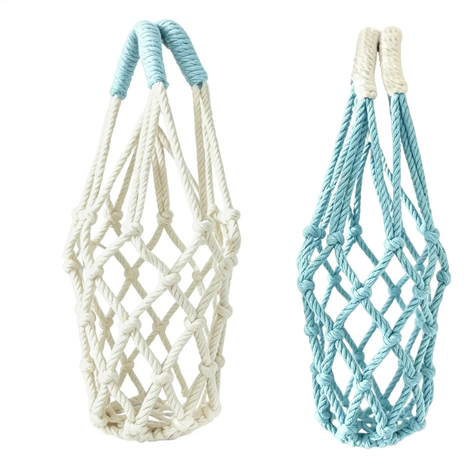 Bag For Water Bottle Handwoven Mesh Portable With Handle Drink Carrier Bag For Shopping Work Travel Daily Outdoor