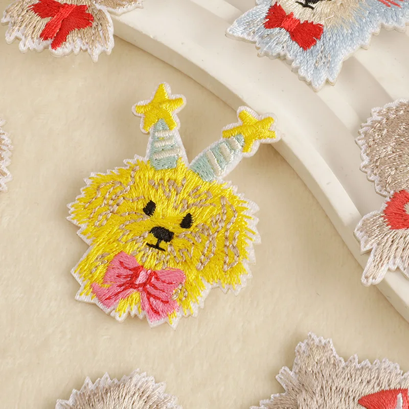 Tier Hund Hand Nähen Patches Stickerei Patch Eisen Auf Abzeichen Für Tasche Kleidung Zubehör DIY Heißer Verkauf Stoff