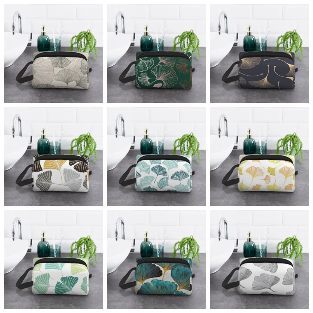 

Beautiful Ginkgo Leaf Print Customizable Printing Portable Large-capacity Travel Wash Storage Bag Daily Storage Bag Cosmetic Bag