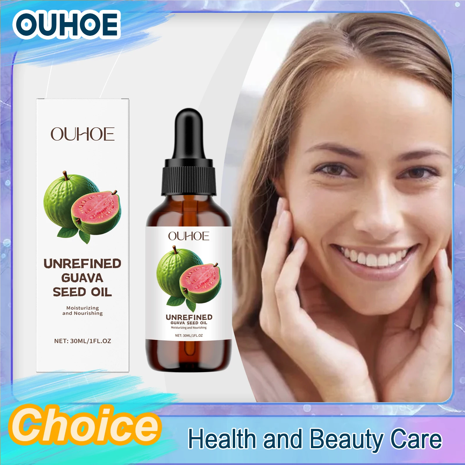 

Natural Guava Seed Oil Redness Reducing Pore Minimizer Brighten Moisturizing Soothing Glowing Repair Improve Dryness Massage Oil