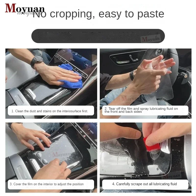 طبقة من البولي يوريثان لسيارة VOLKSWAGEN VW ID4 X ID 4 ID6 X ID 6 ملصق داخلي للسيارة وحدة تحكم مركزية شاشة تعمل باللمس لوحة القيادة لوحة باب التروس #6