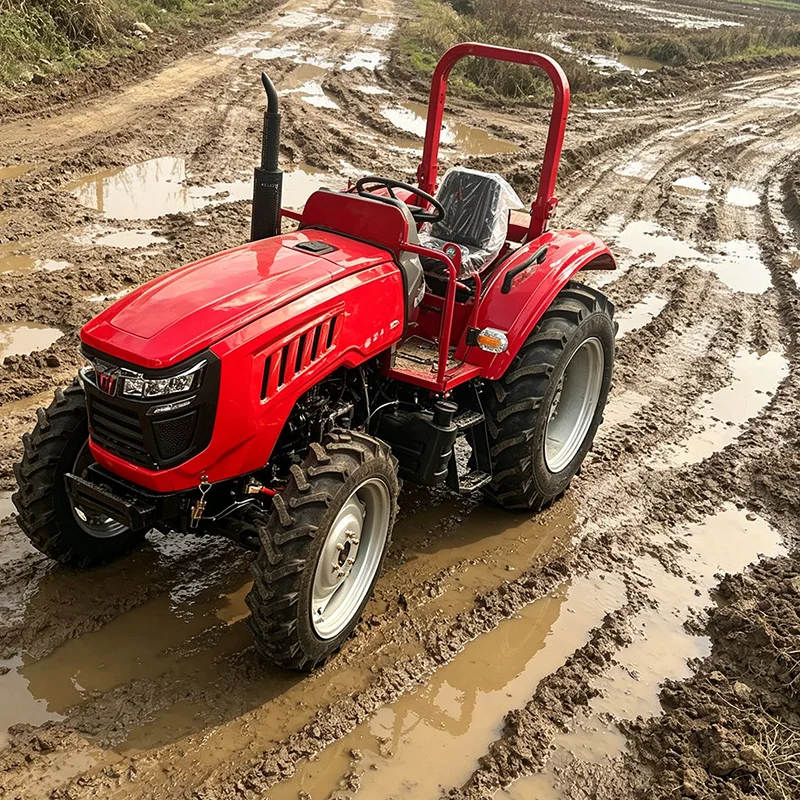 

Customized Reinforced Agricultural Rotary Tiller, 60 HP Wheeled Tractor, Multifunctional Four-Wheel Cultivator