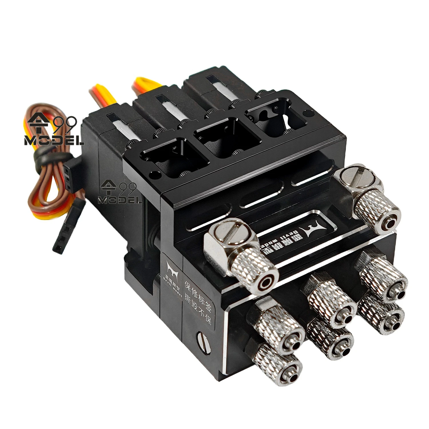 Excavator Hydraulic Reversing Valve Metal Three-way Hydraulic Valve Suitable for 1/12 1/14 RC Hydraulic Excavator Loader Parts
