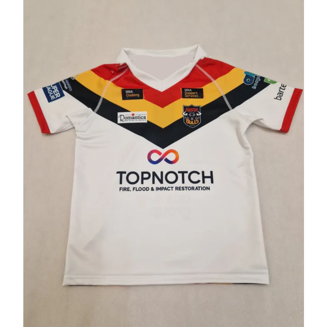 2026 Bradford Bulls Rugby League Jersey Black Sports Short Sleeve T-Shirt Rugby Fans Casual Training Wear Moto Family Kids Tees view 2