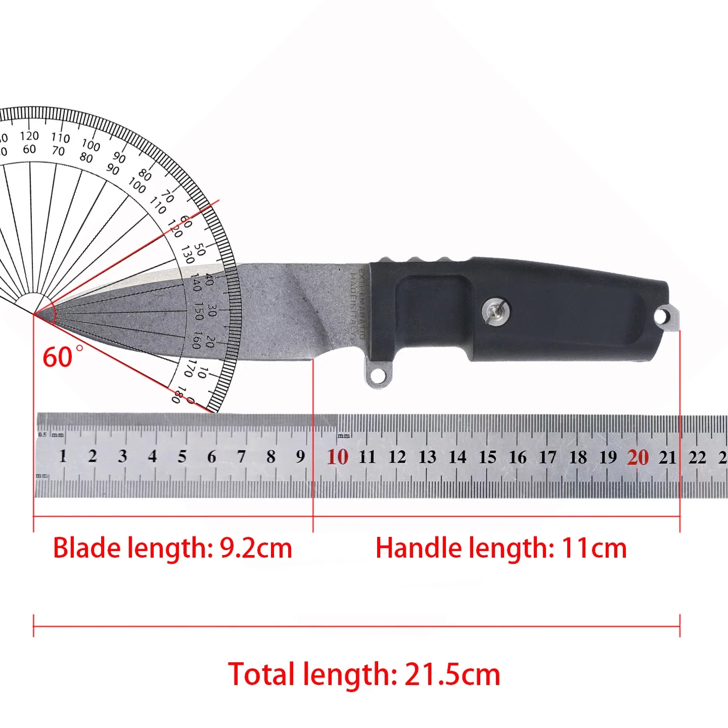 EXTREMA RATIO - Compact Pivot Model Miniature Straight Knife, Made of N690 Steel, Multi-functional Camping and Travel Knife