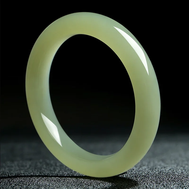 

Qingshui Zhengcircle blue and white Hetian jade bracelet genuine Hetian suet natural jade