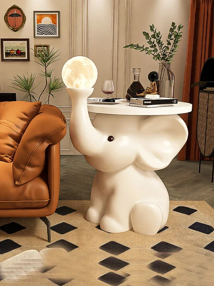 T*@ Home Decor Elephant Statue Floor Ornament Living Room Figurine TV Cabinet Sofa Coffee Table Housewarming Gift Decoration