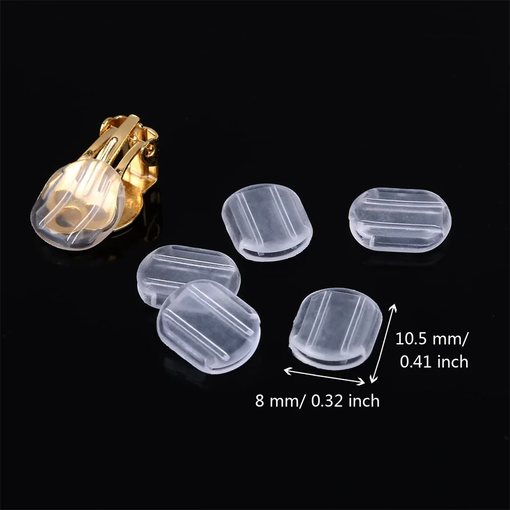 50 sztuk 8X10,5/11,5X14mm klipsy na kolczyki silikonowe wygodne poduszki dla majsterkowiczów klipsy na ucho nie przekłuwające tworzenia biżuterii — zdjęcie 5
