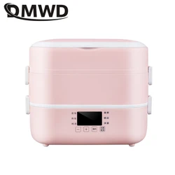 DMWD Electric Lunch Box 1/2L Rice Cooker Egg Steamer Portable Office Warmer Food Container Cooking Machine Ceramic Liner 220V