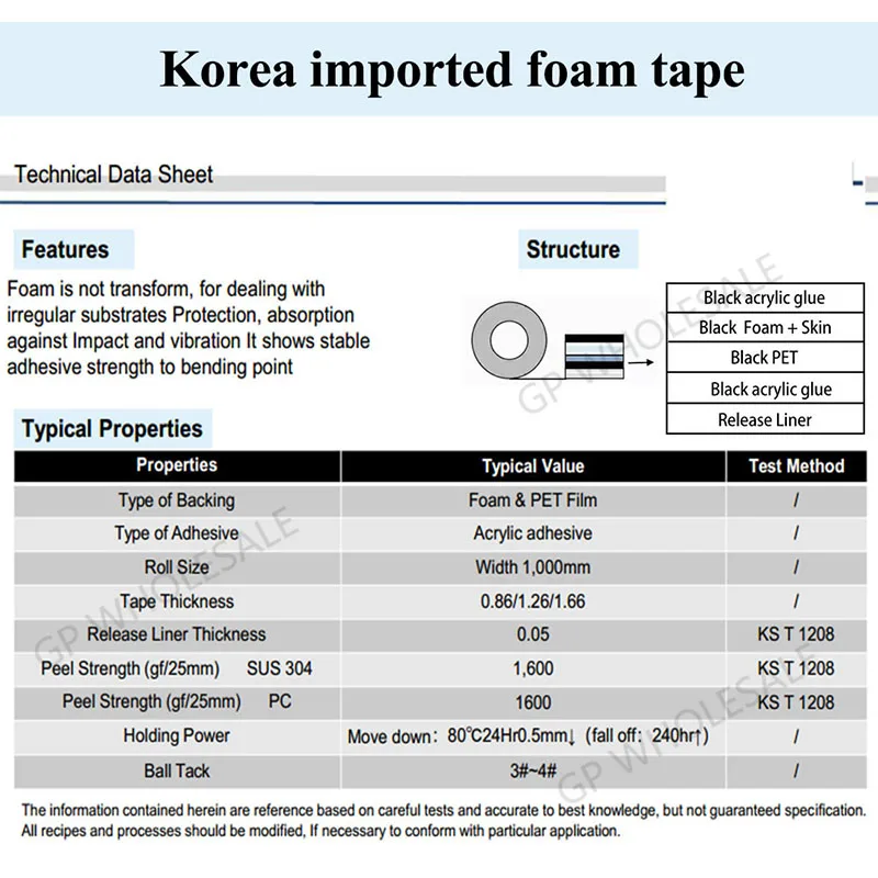 10meters, 3mm/4mm/5mm Double Sided Sticky Foam Tape Adhesive LCD Screen Frameless For TV Borderless Curved Display Sealing Fix