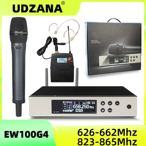 Imagen 1 del producto UDZANA EW135G4 EW100G4 sistema con micrófono inalámbrico profesional con auriculares Haneheld E835S micrófono de diversidad verdadera UHF