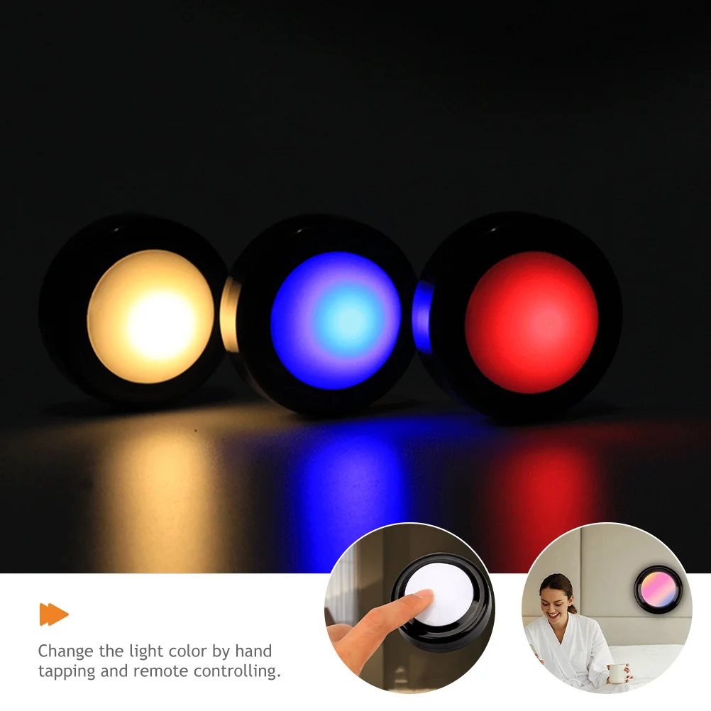 

6Pcs Operated LED Puck Lights Wireless Under Cabinet Remote Control Brightness Timing Adjustable Bedroom Bathroom