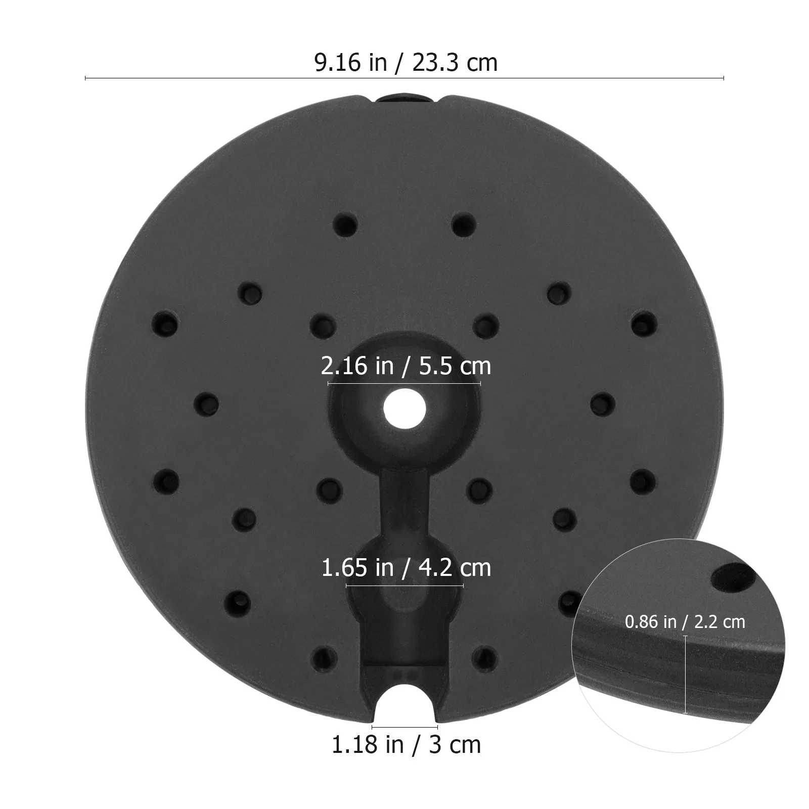 Heavy Duty Plastic Lamp Base Weight for Floor Lamp – Stable & Reliable Rounded Light Stand Chassis