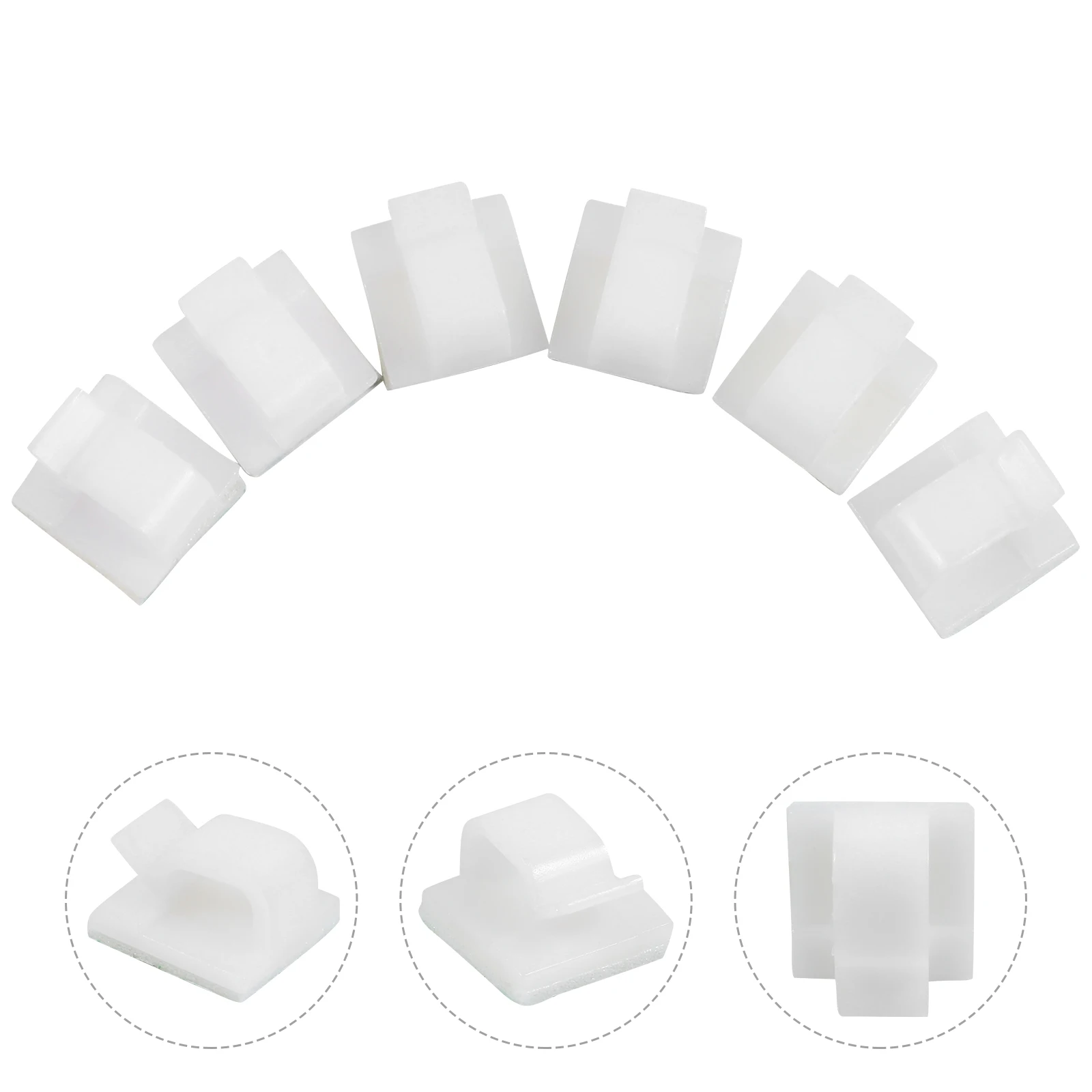 

50pcs Cable Clamp Cord Management Clip Self-Adhesive Wire Holder Lightweight Easy Storage Durable For Tidy Room Organization