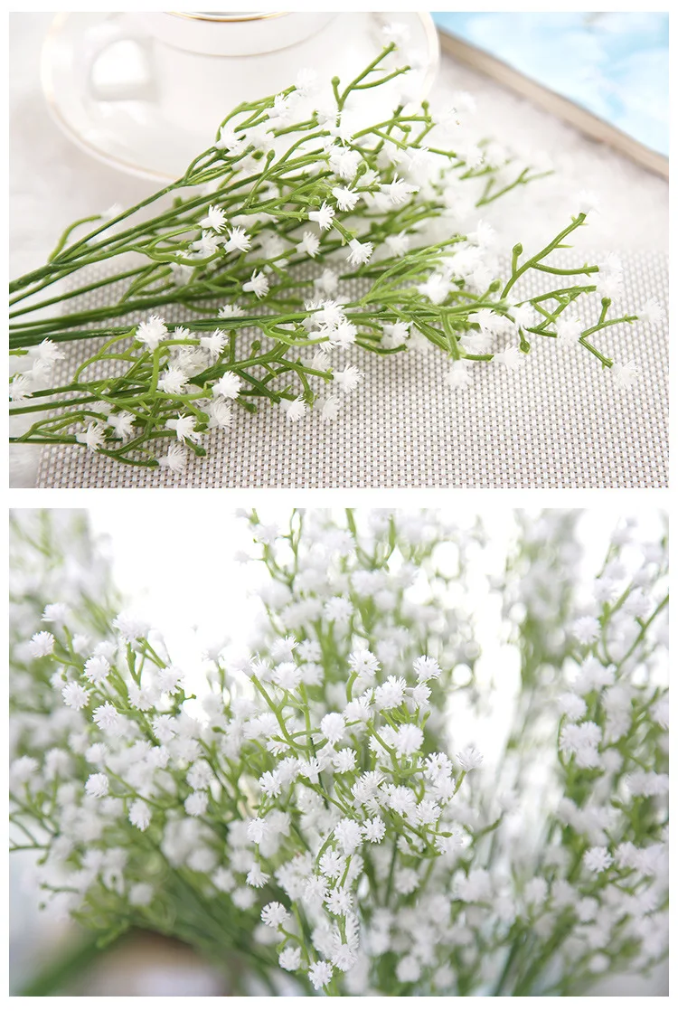 5/10 Stück Künstliche Pflanzenbündel Schleierkraut-Blumenköpfe für Heim, Zimmer, Garten, Deko-Zubehör, Kranz, Hochzeit, DIY-Geschenk, Künstliche Tischdekoration – Detail 5