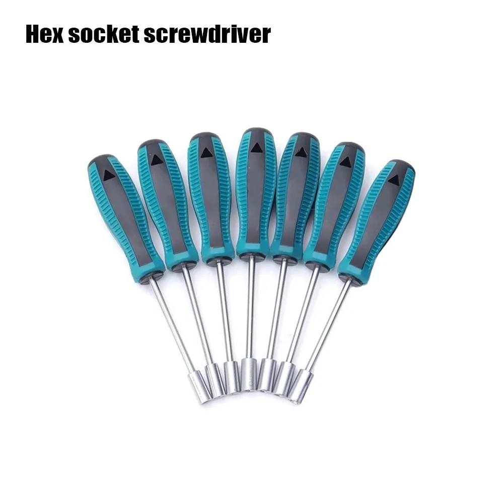 1pc Metal Socket Driver Wrench Screwdriver Hex Nut Key Nutdriver 3-6mm Screw Driver With Hanging Hole Socket Screwdriver Tools