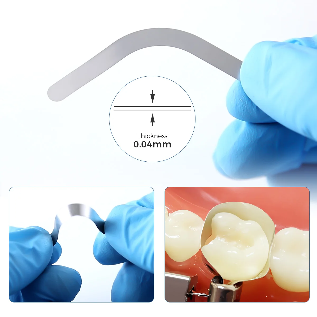 20 قطعة العصابات مصفوفة الأسنان الهامش الارتفاع كبير زيادة الانحناء الاقسام احيط المصفوفات طب الأسنان استعادة AZDENT #4